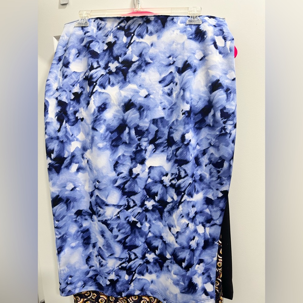 Floral Blue and White Skirt